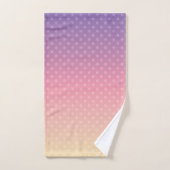 Gradiënt zachte pastelkleuren polka stip roze viol bad handdoek (Handdoek)
