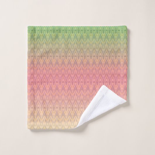 Gradiënt zachte pastelkleuren sierroze groen bad handdoek (Wasdoekje)