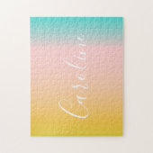 Gradiënt zomerdeeg | Persoonlijke scriptnaam Legpuzzel (Verticaal)