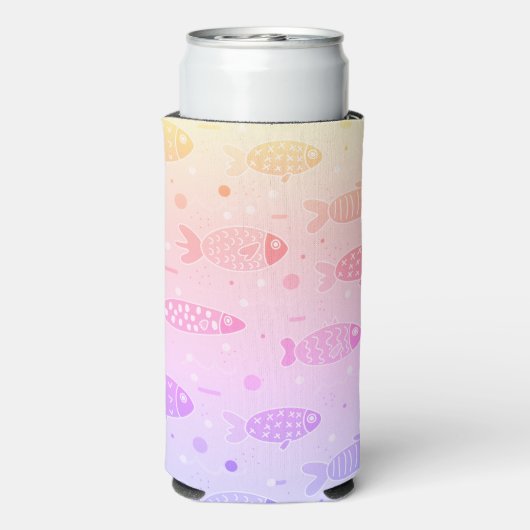 Gradiënt Zonsondergang Vis Patroon Modern (Seltzer Achterkant)