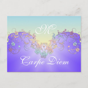 Gradiënten met Floral Decoration pastel + jouw tek Briefkaart