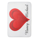 Gradiënten RED LOVE HEART + jouw tekst & ideeën Badmat (Voorkant Verticaal)