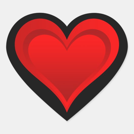 Gradiënten RED LOVE HEART + jouw tekst & ideeën Hart Sticker (Voorkant)