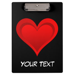 Gradiënten RED LOVE HEART + jouw tekst & ideeën Klembord