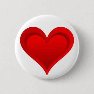 Gradiënten RED LOVE HEART + jouw tekst & ideeën Ronde Button 5,7 Cm