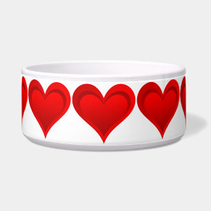 Gradiënten RED LOVE HEART + jouw tekst & ideeën Voerbakje