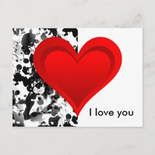 Gradiënten RED LOVE HEART + uw ruggen. en ideeën Briefkaart