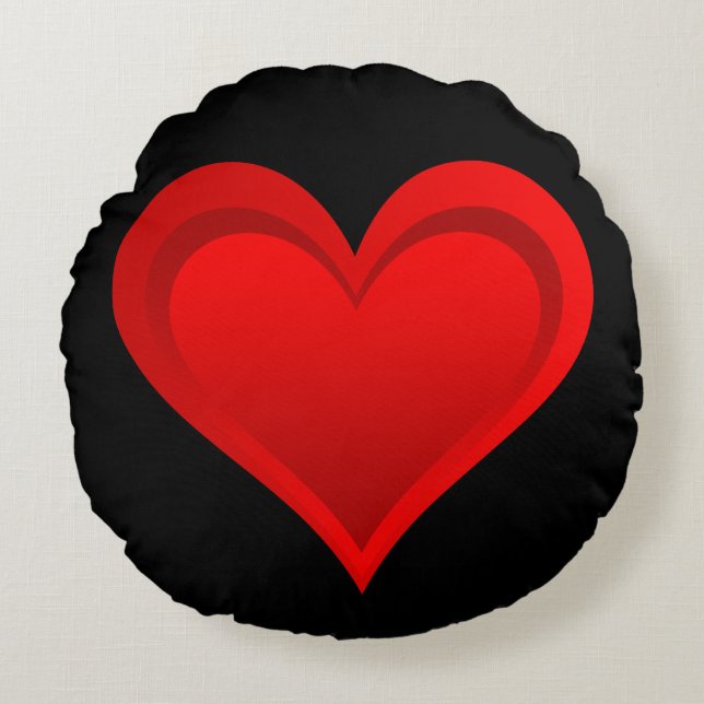 Gradiënten RED LOVE HEART + uw ruggen. en ideeën Rond Kussen (Voorkant)