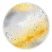 Gradiëntgeel & Zilver Waterverf Keramische Knop (Voorkant)