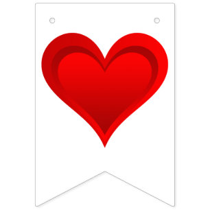 Gradients RED LOVE HEART + jouw achtergrond & idee Vlaggetjes