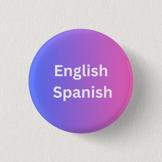 Gradiëntstijl Engels Español - Ik spreek Spaans Ronde Button 3,2 Cm (Voorkant)