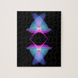 gradiëntvormen op zwart| futuristisch patroon | legpuzzel