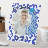 Gradion Foto blauw Leopard Pedestal Sign Reclamebord Met Voetstuk (Insitu)