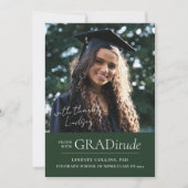 GRADitude Photo Green Graduation Faire-part (Devant)