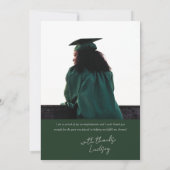 GRADitude Photo Green Graduation Faire-part (Dos)