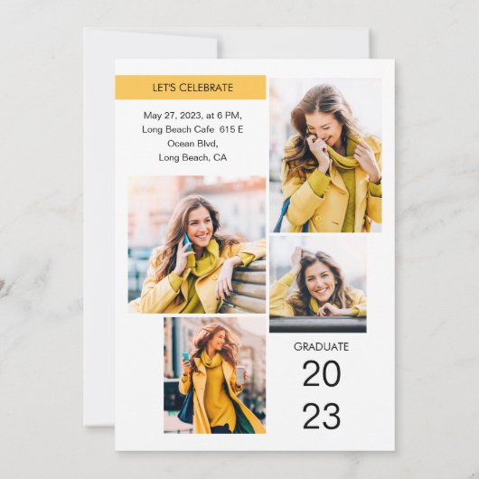 Graduate 2023 Photo Invitation Party Faire-part (Dos)