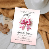 Graduate 2025 Bow rose Elegant Floral Invitation