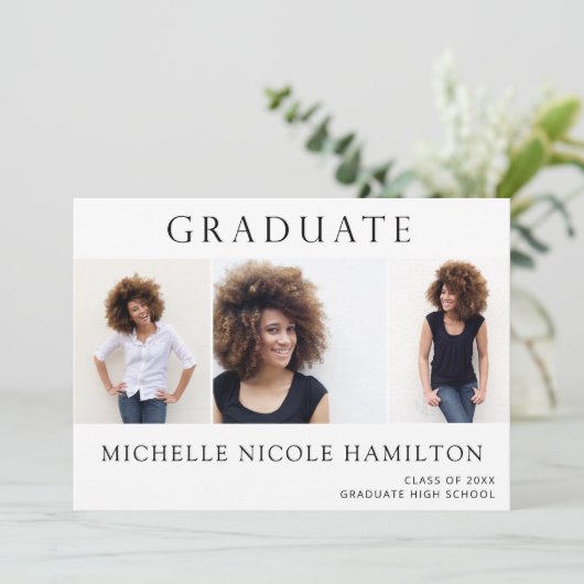 Graduate 3 Faire-part d'obtention d'un diplôme en (Debout devant)