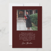 Graduate Burgundy Gold Faire-part (Dos)