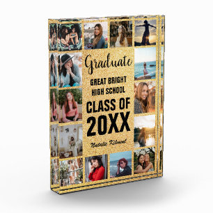 Graduate Collage Gold Graduation Bloc photo