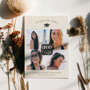 Graduate Cream Box Graduate Faire-part de graduati