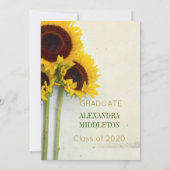 Graduate Diplômée Tournesol Rustique Invitation (Dos)