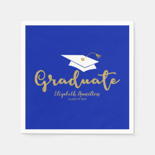Graduate Goud Calligrafie Grad Cap Afstudeer Serve Servet