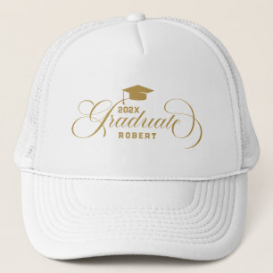 Graduate-Goud Script Typografie Aangepaste Tekst Trucker Pet