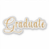 Graduate gouden schrift sticker (Voorkant)