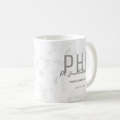 Graduate Keepsaké Marble Nom PhD Coffee Mug (Devant droit)