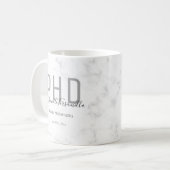 Graduate Keepsaké Marble Nom PhD Coffee Mug (Devant gauche)