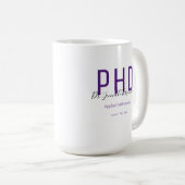 Graduate Keepsaké Purple Nom PhD Coffee Mug (Devant droit)