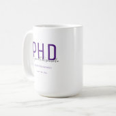 Graduate Keepsaké Purple Nom PhD Coffee Mug (Devant gauche)