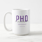 Graduate Keepsaké Purple Nom PhD Coffee Mug (Gauche)