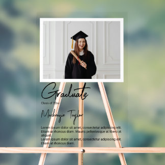 Graduate Photo and Personalized Text Acryl Bord