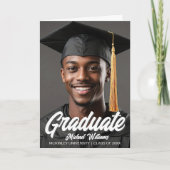 Graduate Photo Bold Script Folded Graduation Aankondiging (Voorkant)