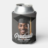 Graduate Photo Bold Script Graduation Party Favor Blikjeskoeler (Blikje Voorkant)