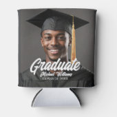 Graduate Photo Bold Script Graduation Party Favor Blikjeskoeler (Voorkant)