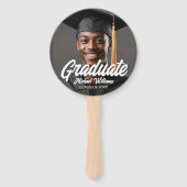 Graduate Photo with Bold Script Graduation Parents Handwaaier (Voorkant)