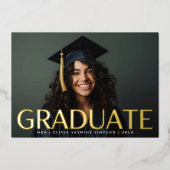 Graduate Pressing Gold Foil Faire-part moderne '24 (Recto)