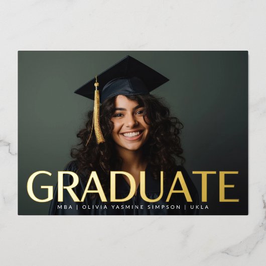 Graduate Pressing Gold Foil Faire-part moderne '24 (Recto)