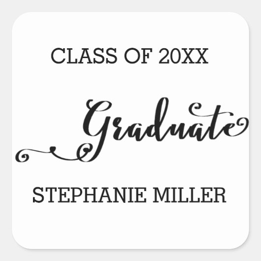 Graduate Script - Vierkante Sticker (Voorkant)