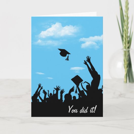 Graduate Silhouet met lucht Kaart (Voorkant)