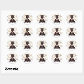 Graduate Silhouette Diploma Feest Confetti Ronde Sticker (Vel)