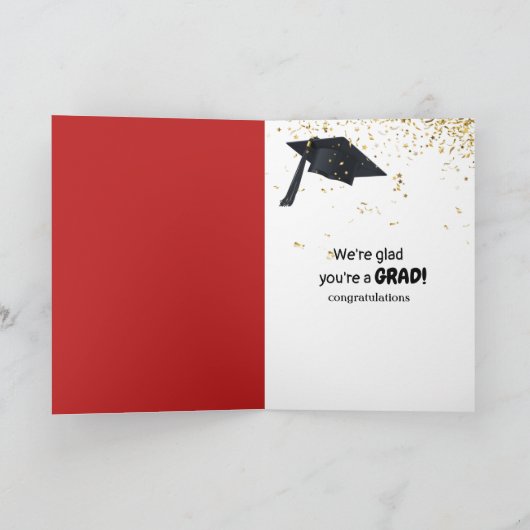 Graduate Stick Figure Girl with Diploma Kaart (Binnen)