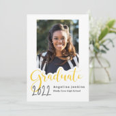Graduate Yellow Photo 2022 Faire-part (Debout devant)