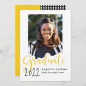 Graduate Yellow Photo 2022 Faire-part (Devant / Derrière)