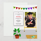 Graduated Kid Happy Class Graduation Invitation (Devant / Derrière)