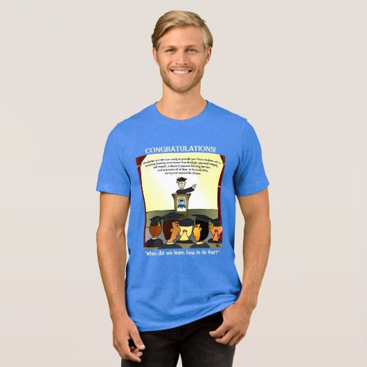 Graduates Blue Tri-Blend Shirt (Voorkant volledig)