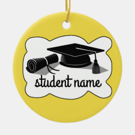 Graduatie Cap en Diploma Keramisch Ornament